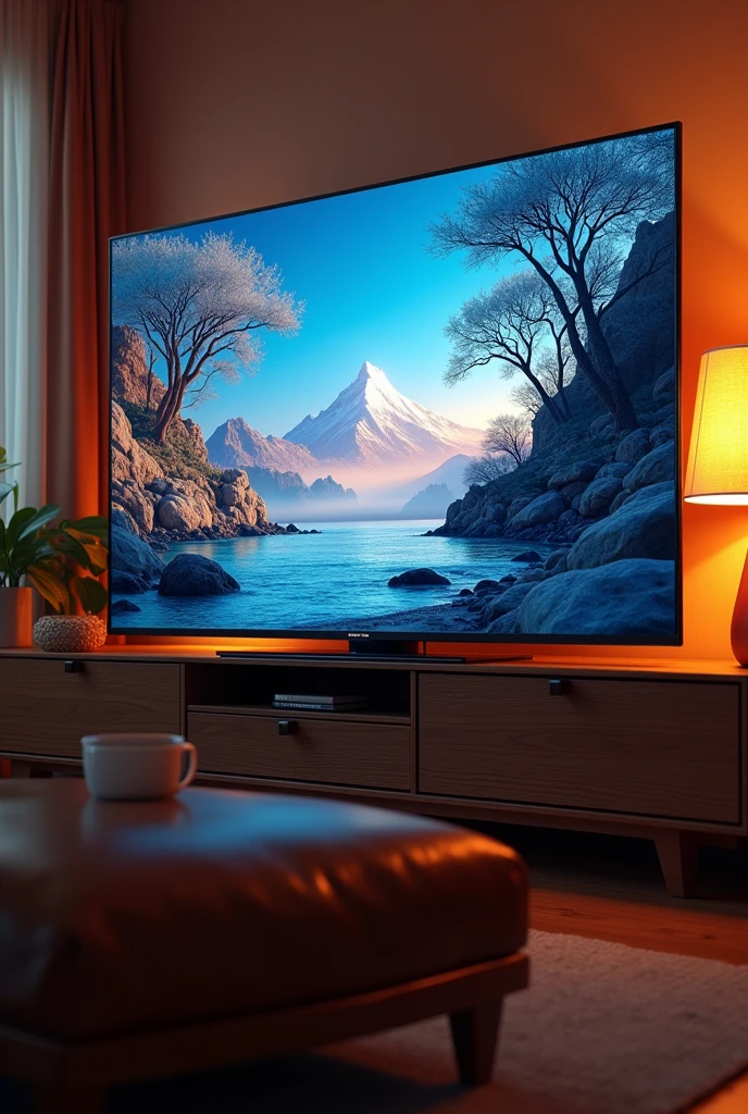 Create for me a very realistic TV image with image on the screen