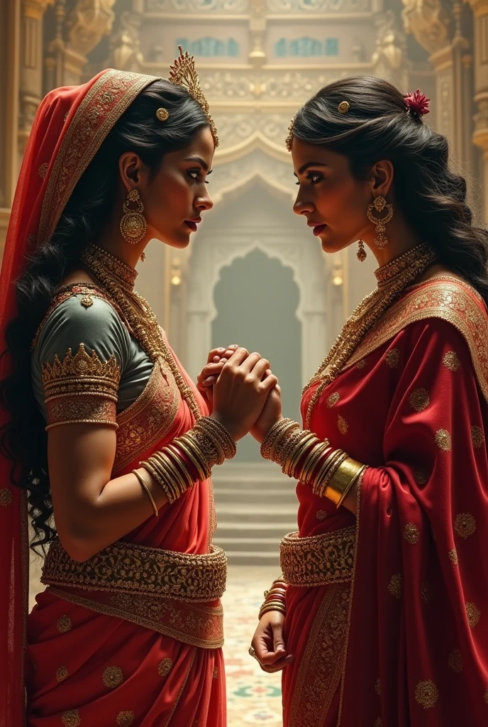 Indian queens stepping on eachothers feet with hatred
