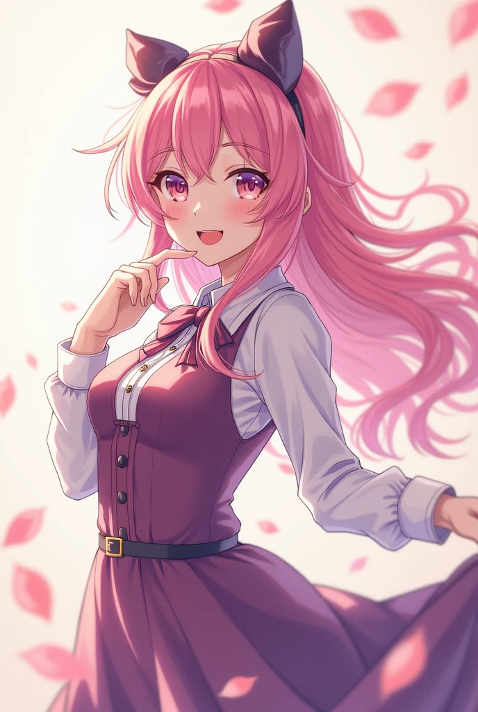 anime style, gender-fluid character in a dress