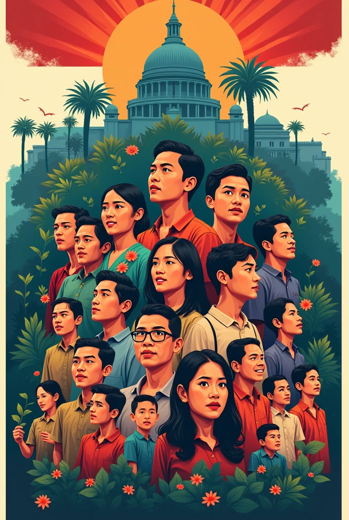 poster about the importance of democracy and participation in general elections in indonesia 1D