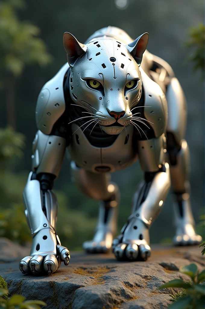 3d realistic robot animal leopard 