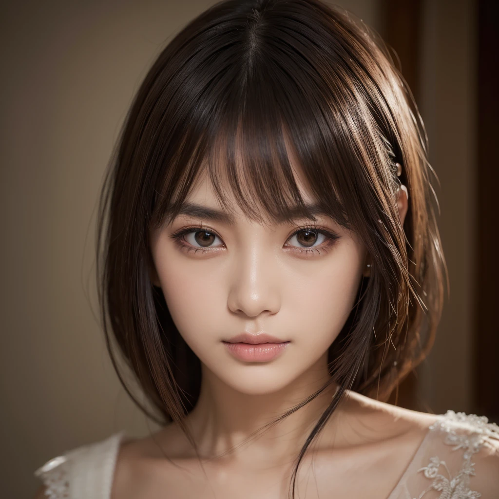 masterpiece, masterpiece, Highest quality, Highest quality, Realistic, Unity, 8k wallpaper, Official Art, very detailed CG Unity 8k wallpaper, (Realistic: 1.4), Super Detail, High resolution, Super Detail, wonderful, The finer details , Cinema Lighting, (brown|Black Hair:1.4), Medium Hair, (Reality Skin:1.2), (light brown skin:1.2), Beautiful details, The eyes and face are very detailed, Beautiful eye details, Large file size, Very detailed and beautiful, Dark Eyes, Model shooting style,