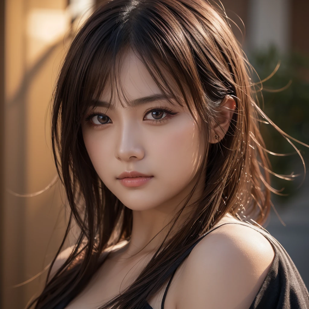 masterpiece, masterpiece, Highest quality, Highest quality, Realistic, Unity, 8k wallpaper, Official Art, very detailed CG Unity 8k wallpaper, (Realistic: 1.4), Super Detail, High resolution, Super Detail, wonderful, The finer details , Cinema Lighting, (brown|Black Hair:1.4), Medium Hair, (Reality Skin:1.2), (light brown skin:1.2), Beautiful details, The eyes and face are very detailed, Beautiful eye details, Large file size, Very detailed and beautiful, Dark Eyes, Model shooting style,