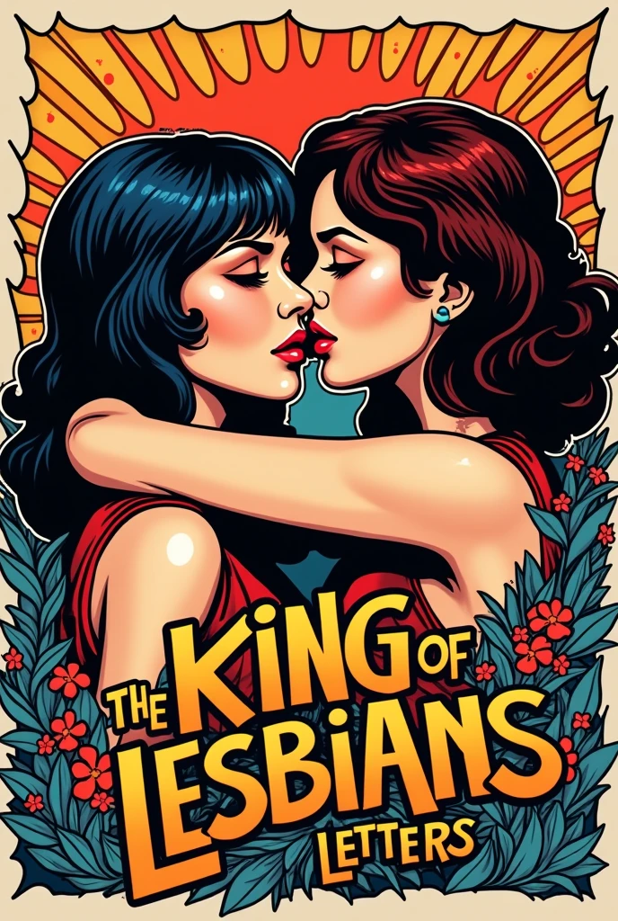 poster for a 70s movie about lesbians called the king of lesbians letters art HQ comics 70s