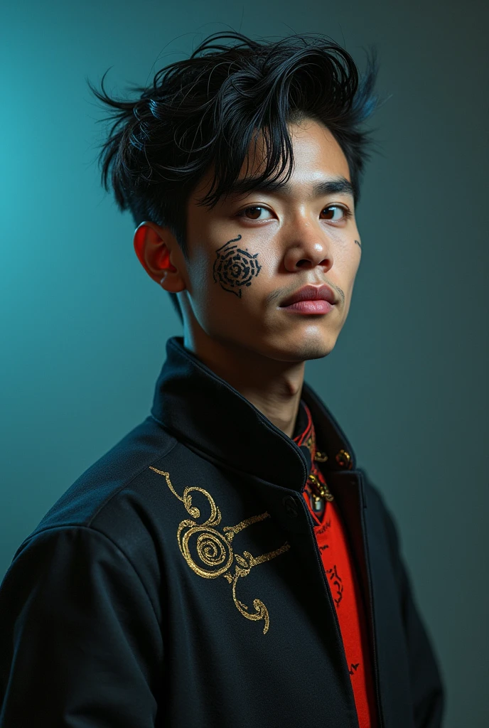 Nepali Boy of age around 24 in a cool aesthetic get up and face tattoo