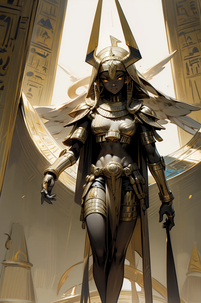 Design a logo with the letters ' FD ' in large, bold, gold font at the center. Surround the letters with detailed elements of ancient Egyptian mythology, such as the Eye of Horus, Ankh, and pyramids. Ensure that the ' FD ' letters are the most prominent part of the design, standing out clearly against the intricate and richly colored background that evokes the mysticism and grandeur of ancient Egypt