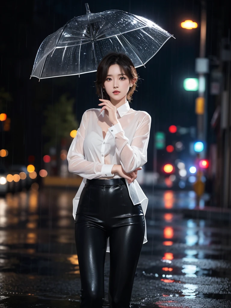 exy pose、Hair getting wet in the rain、Mr.々Hair style、Short Hair、Transparent shirt、Beautiful woman getting wet in the rain、typhoon、Get wet without an umbrella、Beautiful woman in the rain、雨で濡れたBeautyOL、Detailed face、Realistic、beautiful girl、Beauty、Office Lady Uniform、beauty、Beautiful woman、Narrow waist、Handsome woman、Tight pants look、suit、Sexy pose、タイトなsuitパンツ、雨で濡れたsuit、Wet naked shirt、See-through shirt、Shot in heavy rain、Naked shirt、Gaudy colored underwears