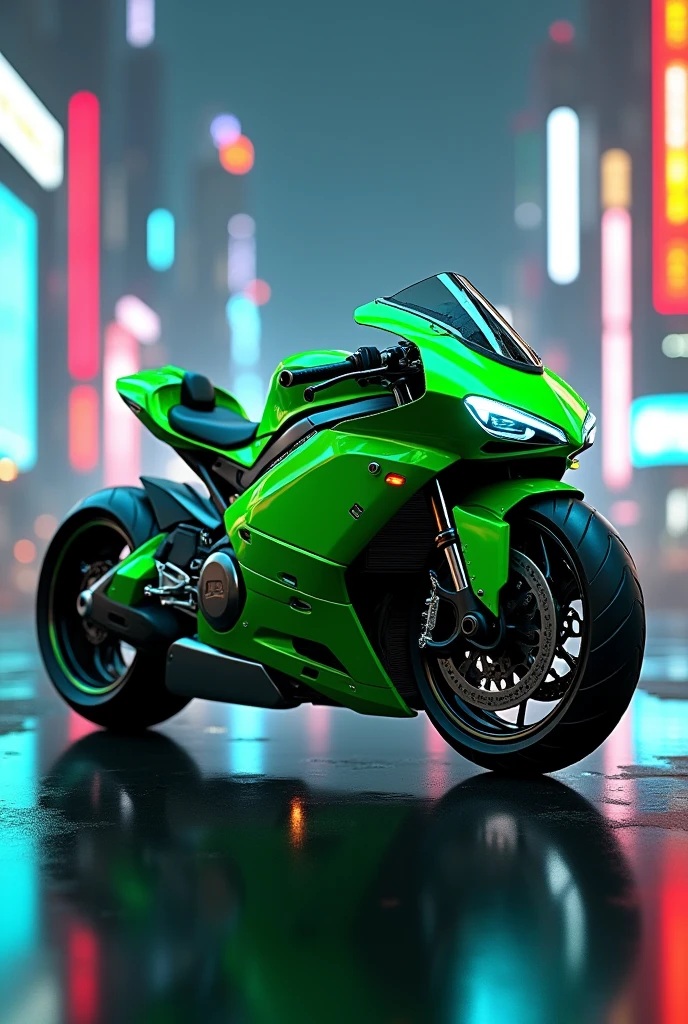 Green Sonic motorcycle