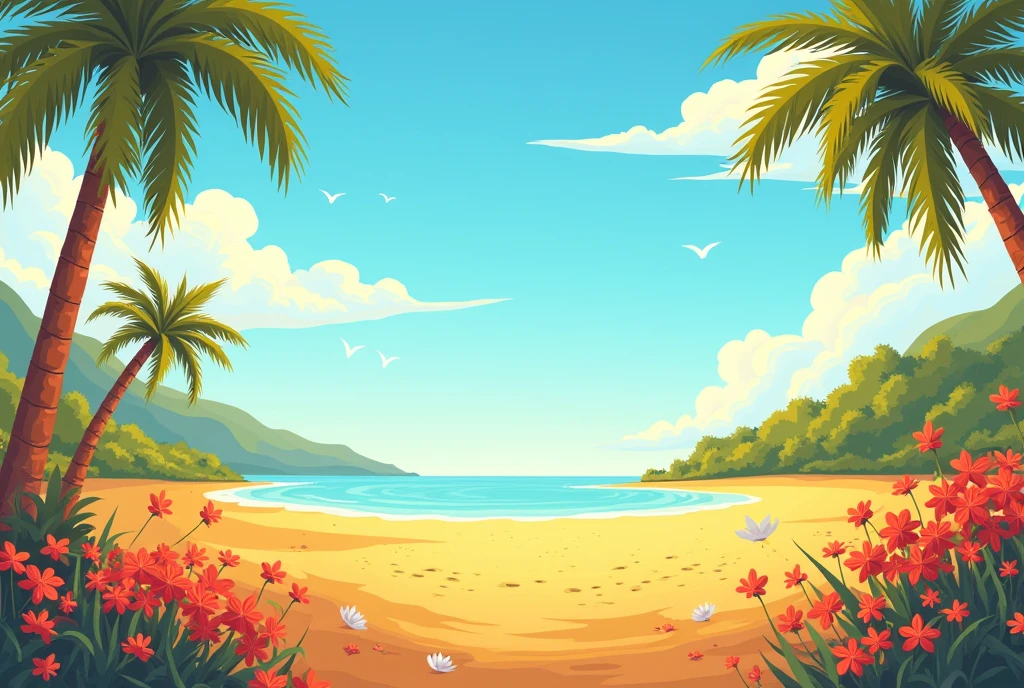 A background illustration inspired by Golden Week. It has a summery and intense feel.