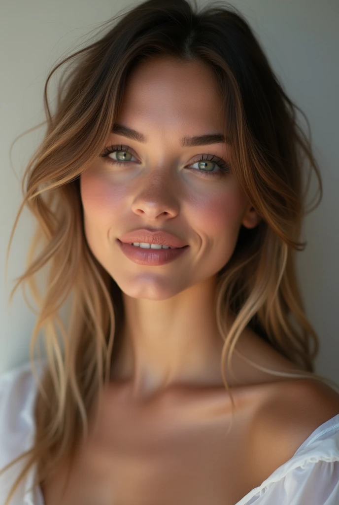 Attractive female model full body portrait, shot on Leica, gorgeous lighting, subtle pastel hues, 8k, glossy lips
