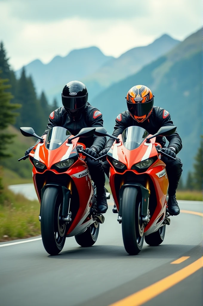 Two guys with sport bikes on a ride