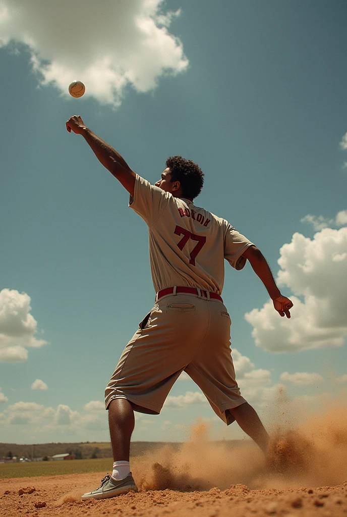A guy throwing spea