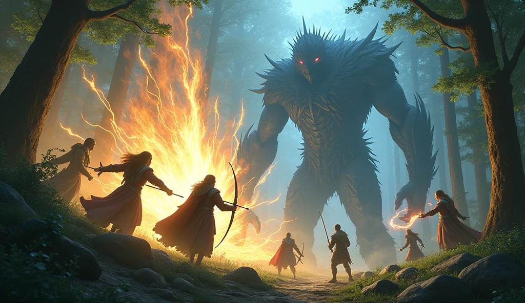 Alicia、Ellis、And the guardians of the forest join forces to fight the dark invaders.。The invaders wield dark magic、Second-rate々And he attacks.。Aliciaは弓矢と剣で戦い、Ellisは魔法の力を駆使して侵略者を撃退しようとするが、The enemy's power is greater than expected.。The guardians fight with all their might,、The invaders continue to grow。