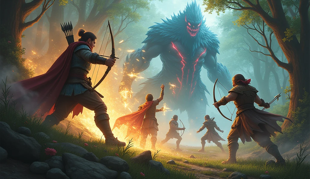 Alicia、Ellis、And the guardians of the forest join forces to fight the dark invaders.。The invaders wield dark magic、Second-rate々And he attacks.。Aliciaは弓矢と剣で戦い、Ellisは魔法の力を駆使して侵略者を撃退しようとするが、The enemy's power is greater than expected.。The guardians fight with all their might,、The invaders continue to grow。