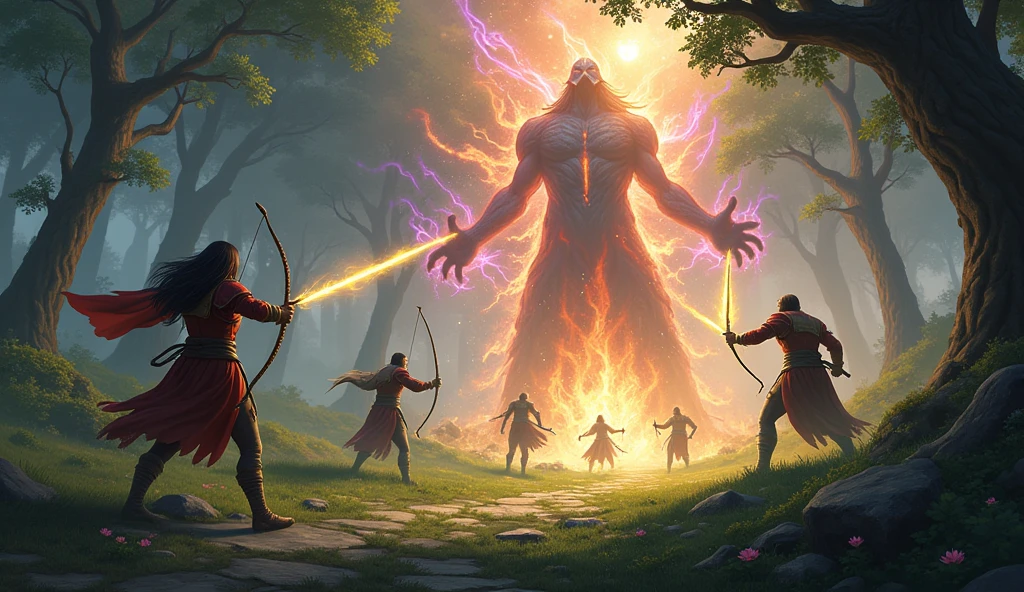 Alicia、Ellis、And the guardians of the forest join forces to fight the dark invaders.。The invaders wield dark magic、Second-rate々And he attacks.。Aliciaは弓矢と剣で戦い、Ellisは魔法の力を駆使して侵略者を撃退しようとするが、The enemy's power is greater than expected.。The guardians fight with all their might,、The invaders continue to grow。