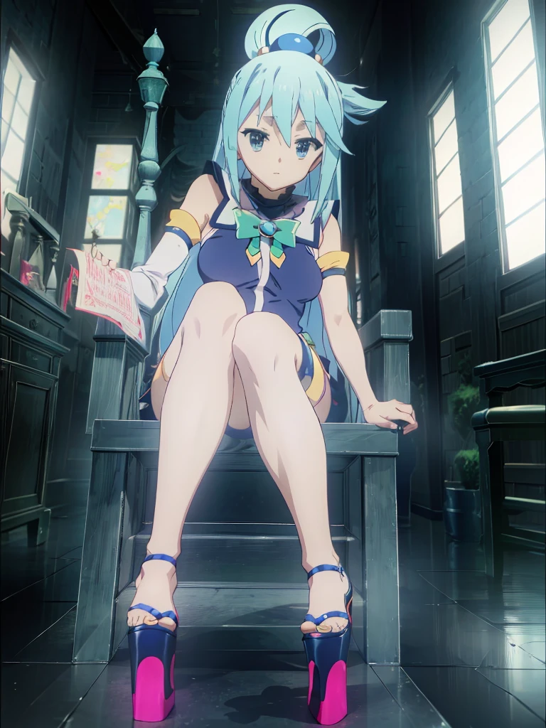 Aqua in sexy open toe platform high heels