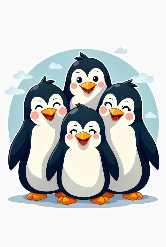 Penguin Squad Logo The face is folded across the chest.