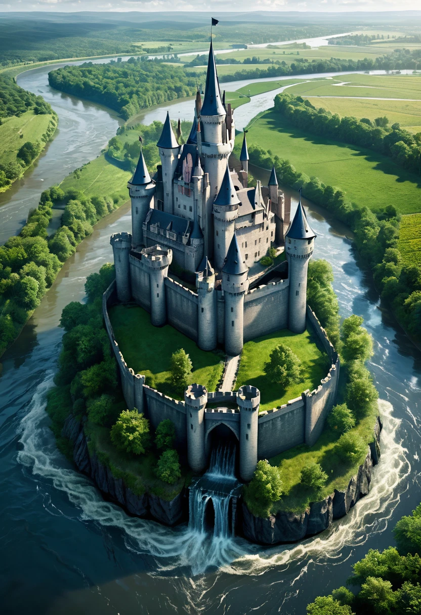 The castel name Riverrun,three-sided castle, Bordered on two sides by rivers, their third side is fronted on an enormous manmade ditch that in times of danger can be flooded with water from the two rivers. This leaves the castle surrounded by water on 3 sides, making it practically impregnable.Cinematic, Realism