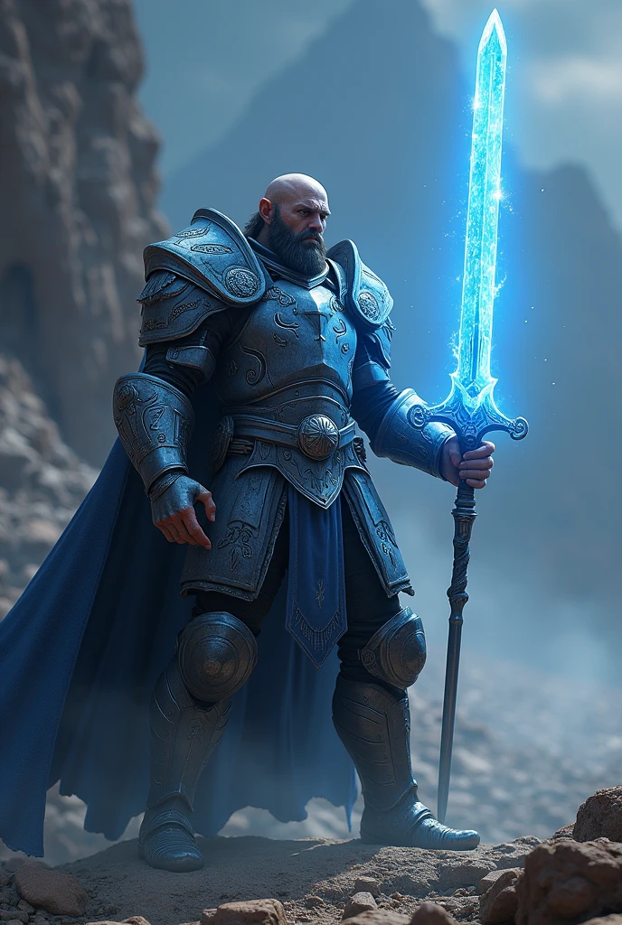 Warrior with blue sword