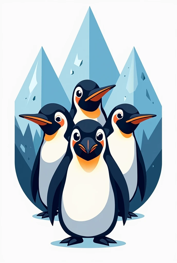 Penguin Squad Logo The face is folded across the chest.