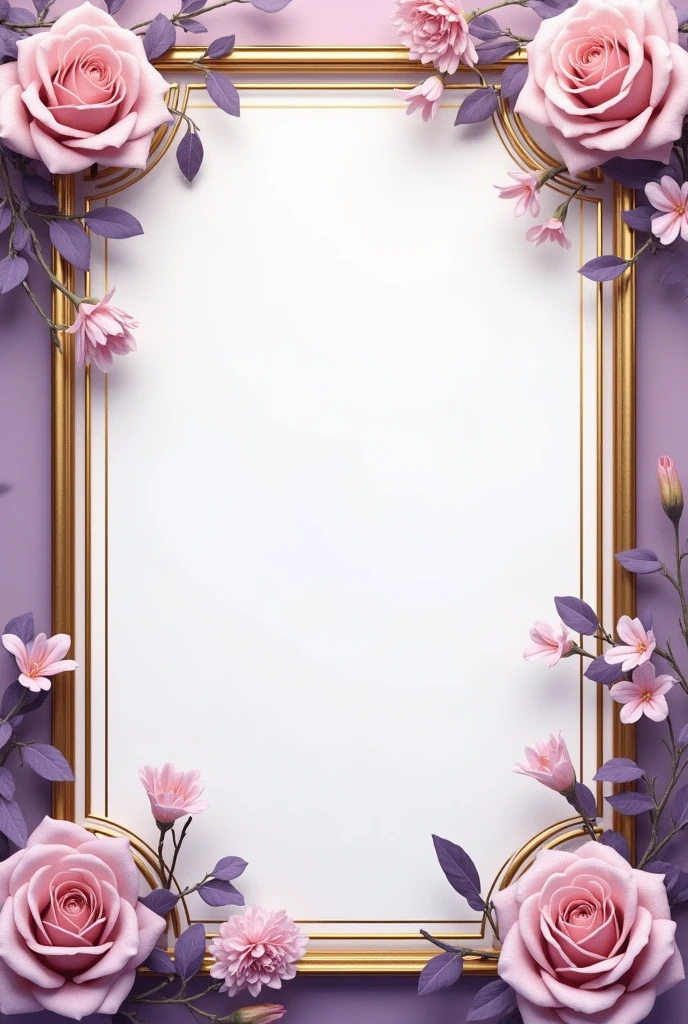 Frame for invitation card for novena and religious celebration in lilac and gold
