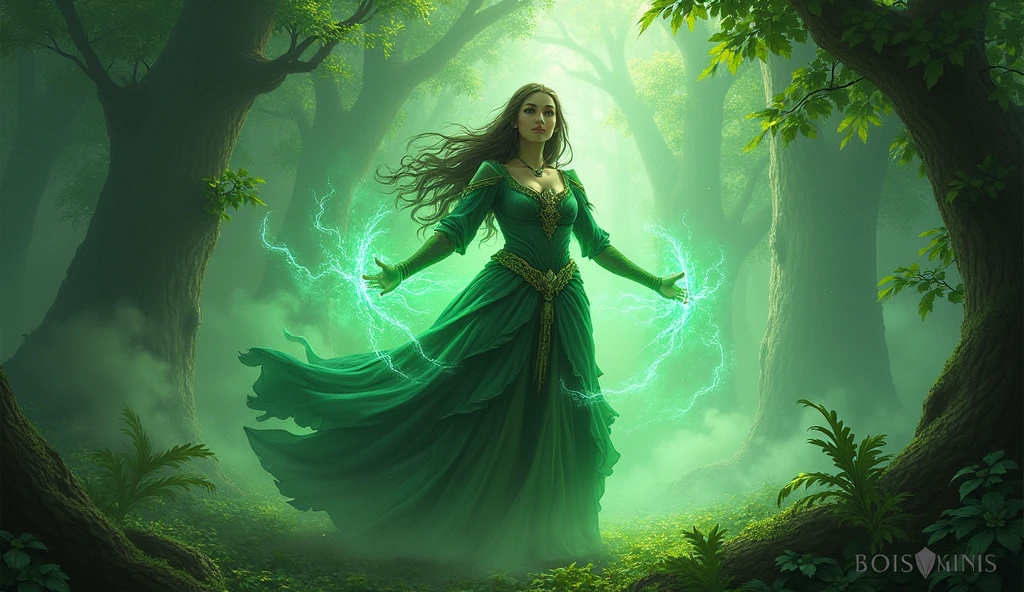 In the middle of the battle、Eris is in perfect harmony with the life force of the forest.、Unleash the true power hidden within you。Her magic is getting stronger、Become one with the surrounding nature and face off against the dark invaders。Ellis understood the importance of her mission.、Recognize that you are an essential part of protecting the forest。Her power spread throughout the forest、Giving hope and courage to my friends。