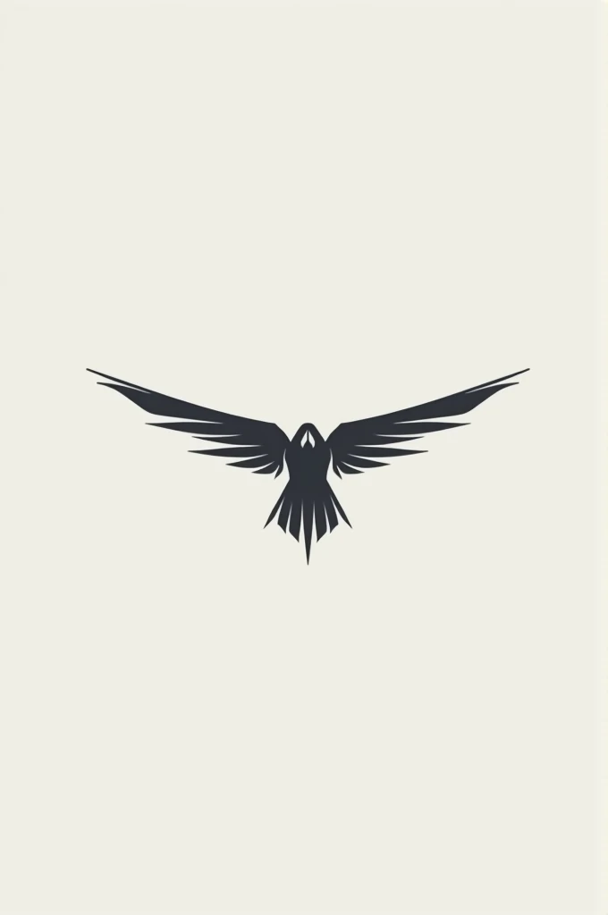 Create a logo using a stylized drone in lines forming the wings of a falcon