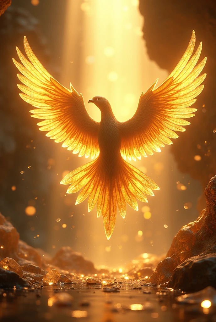 Try making a bird flap its gold wings surrounded by shiny crystals with the words Canda Tawa Group written under the bird's feet.