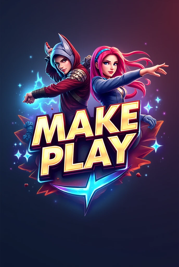 Create a logo with the name Make Play with some characters from mobile legends 