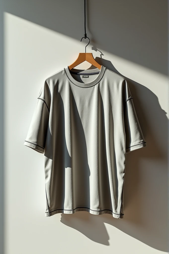 create the unique men funky design of drop shoulder t shirt hanging on the hanger
