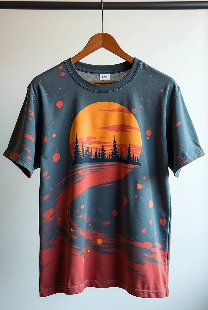 create the unique men funky design of drop shoulder t shirt hanging on the hanger