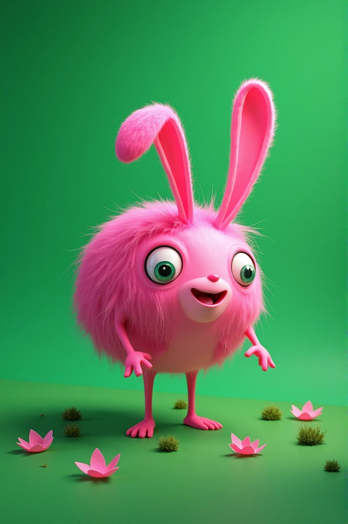 Create a picture of the flag of the municipality of Circassia in green with pink color with pixar style