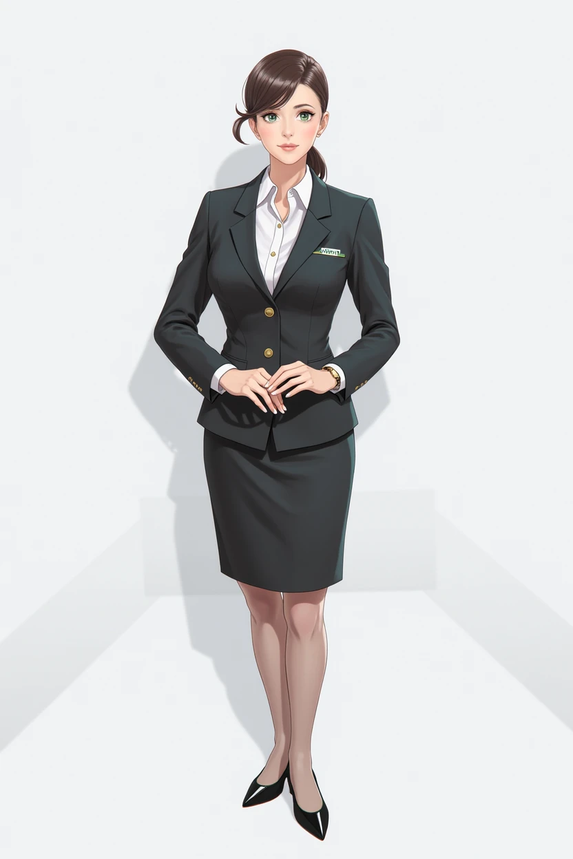 Elegant flight attendant, airport