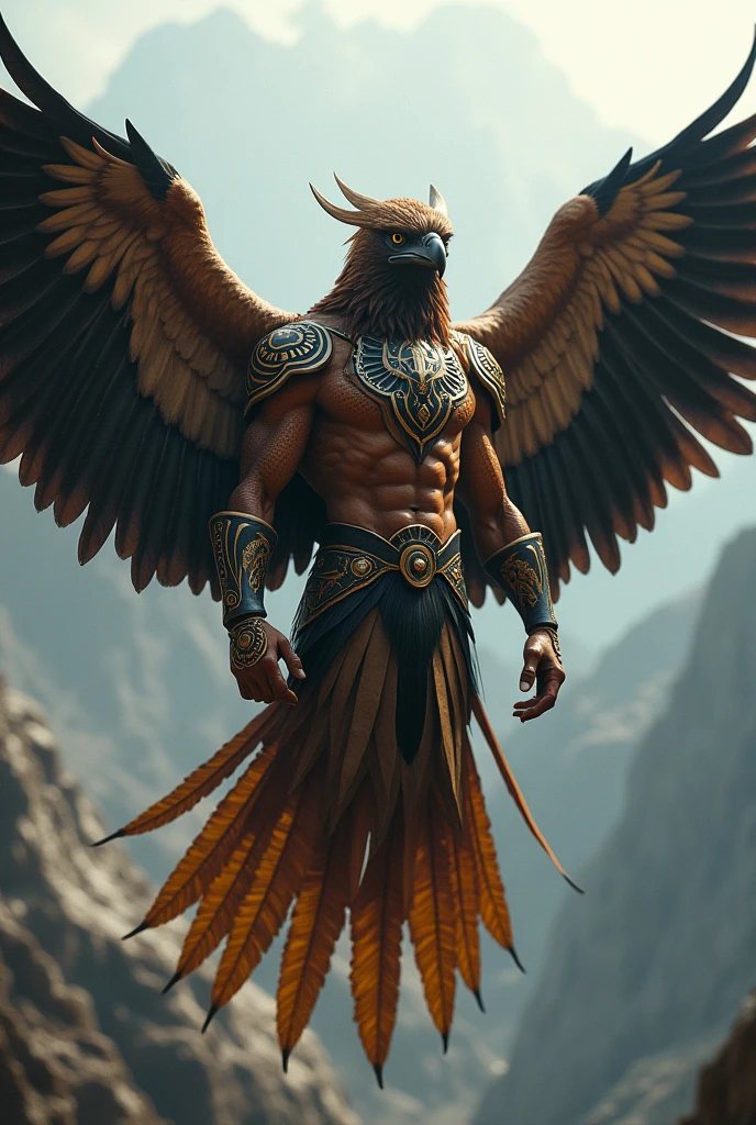 A superhero with Colombian culture, half human, half condor