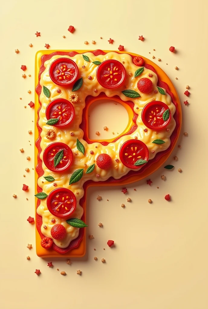 Create a LOGO with the initial P with the PIZZA theme, And in the background of the image, place mini pizzas to create contrast. And the letter P is made with a pizza or inside a pizza
