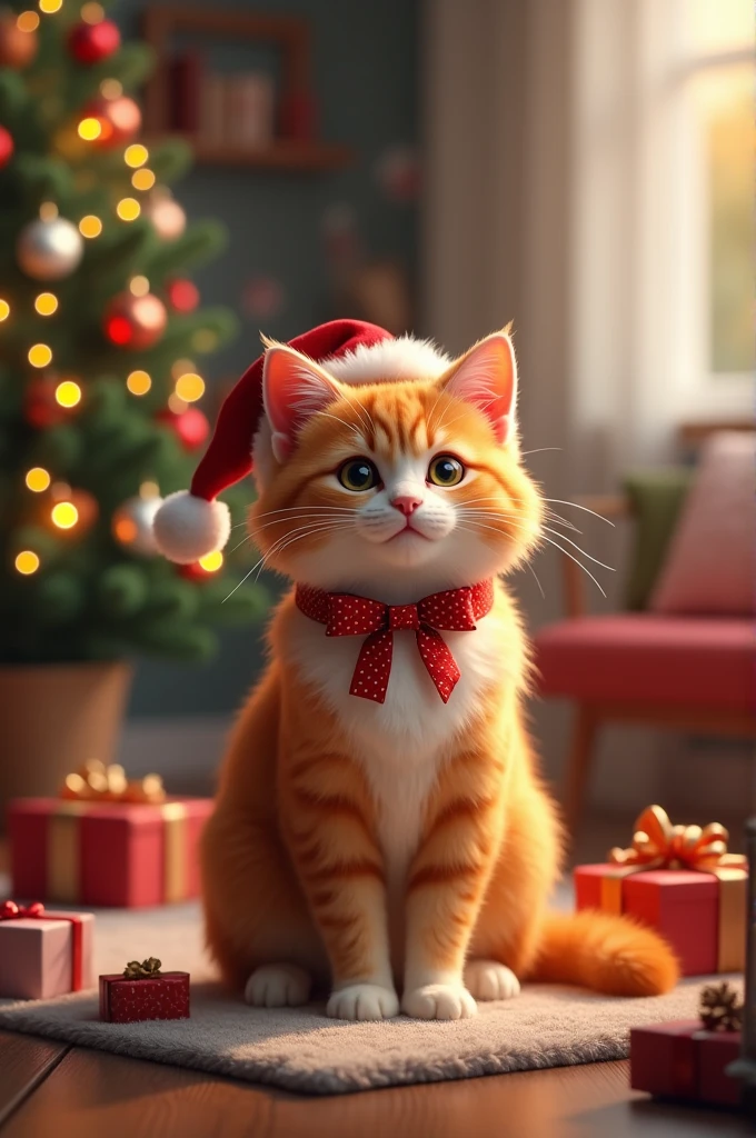 Cat on Christmas day