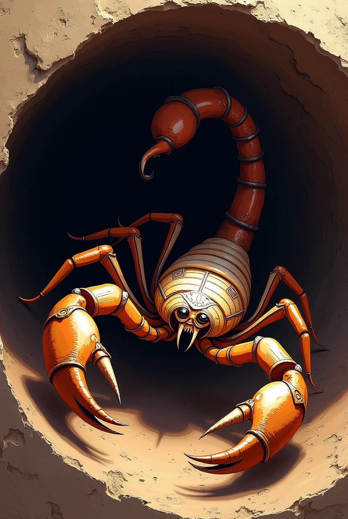 Let the scorpion be animated and be in a small circle