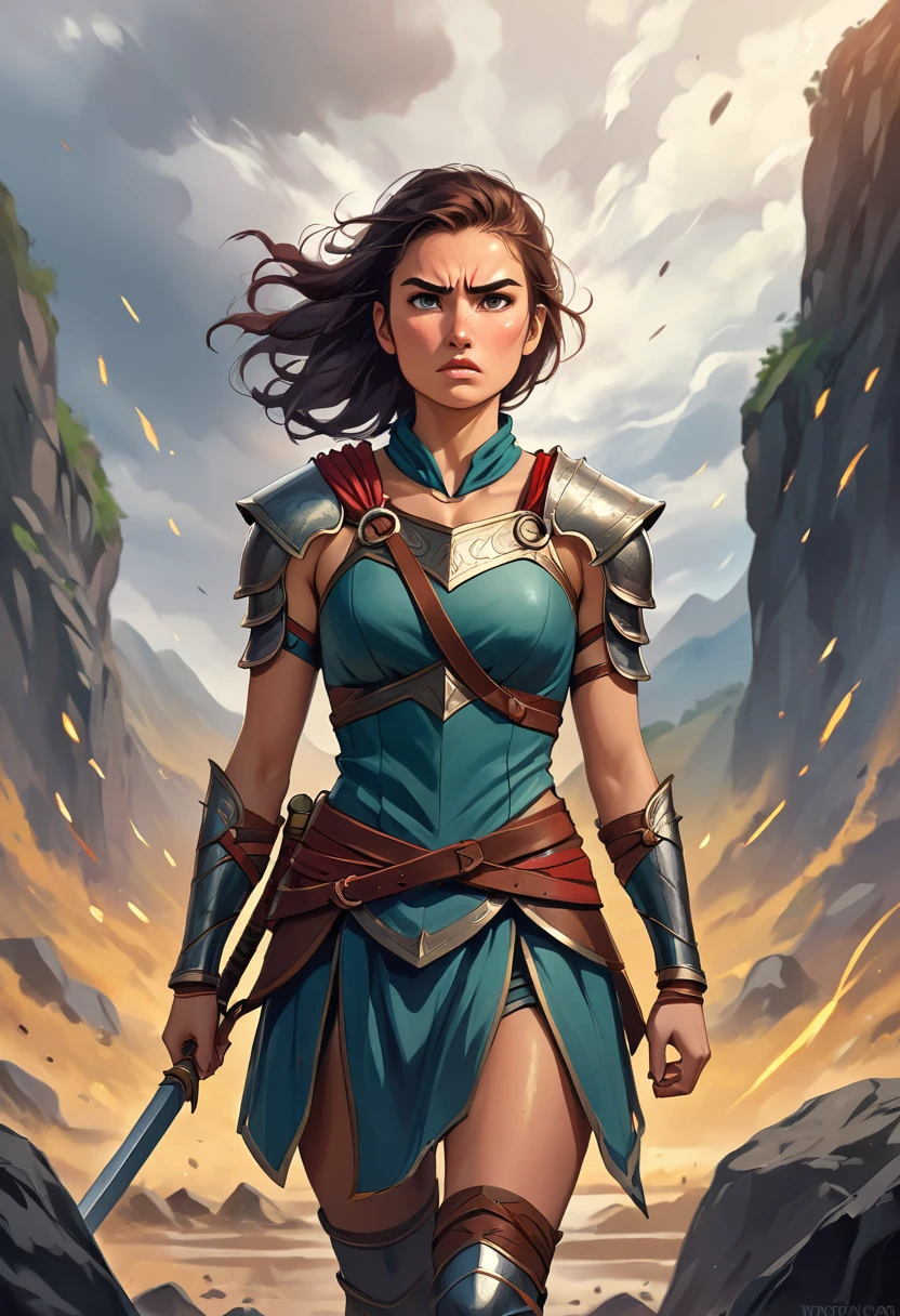Young and warrior woman with a lot of determination and courage 