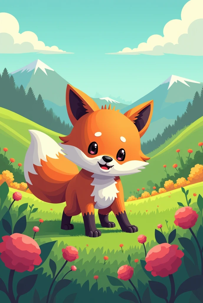 fox, 8bit, humanoid, field