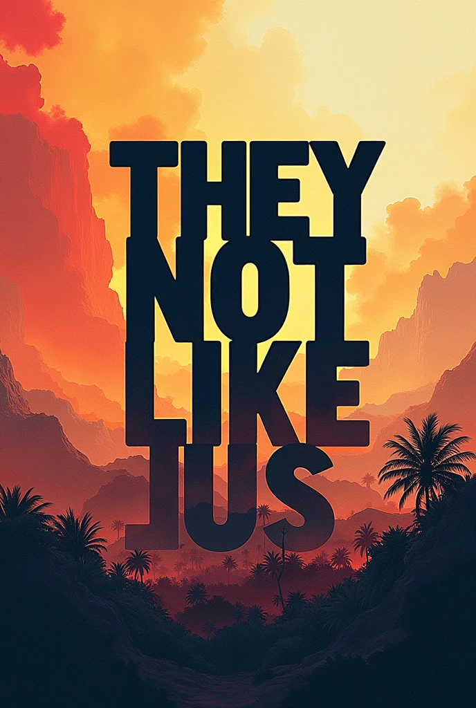 Generate a picture with fonts quoting “They Not Like Us” in a motivating way