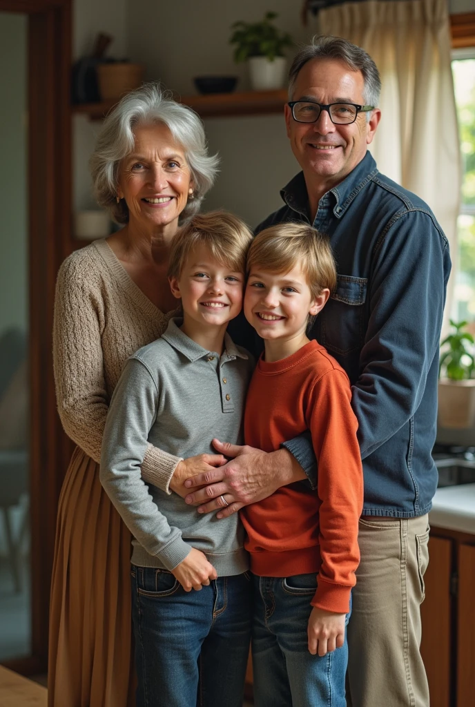 mother 40 years old, father 40 years old, daughter years old, son 22 years old