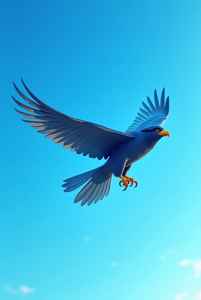 Create a logo with a 3D drawing of a stylized Matrice 300 quadcopter drone making an attack as if it were a falcon cutting through the blue sky with a shadow of a falcon