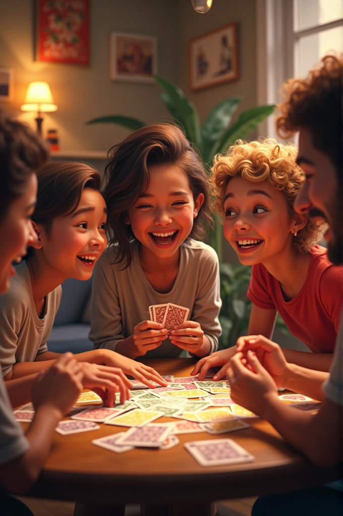 A group of four men and women engrossed in a thrilling and enjoyable board game session at the table. The scene unfolds like an epic cinematic masterpiece, captured in an ultra-wide shot, with the perfect coloring backgrounds enhancing the cozy atmosphere of the family room during the pleasant evening.

The hand-drawn illustration showcases the highly detailed features of the individuals, depicting their expressions of excitement and joy as they play the board game. The perfect composition highlights the harmony between the group, showing their bond and camaraderie during this fun-filled moment.

The optimization of colors palette creates a mesmerizing color-blasting effect, enhancing the warmth and comfort of the family room ambiance. The illuminated lighting captures the proportions, sharpness, and shades, adding a touch of magic to the overall atmosphere.

In this heartwarming setting, the laughter and camaraderie among the friends make the board game session truly memorable. The image is centered and perfectly focused, allowing you to admire every delightful detail of this captivating and enjoyable moment in stunning 4k resolution.

Keywords: group of friends, men and women, board game, enjoyable, thrilling, epic cinematic masterpiece, ultra-wide shot, perfect coloring backgrounds, hand-drawn illustration, highly detailed features, perfect composition, colors palette optimization, color-blasting effect, illuminated lighting, excitement, joy, bond, camaraderie, family room, cozy atmosphere, pleasant evening, heartwarming, laughter, memorable, centered, 4k resolution.