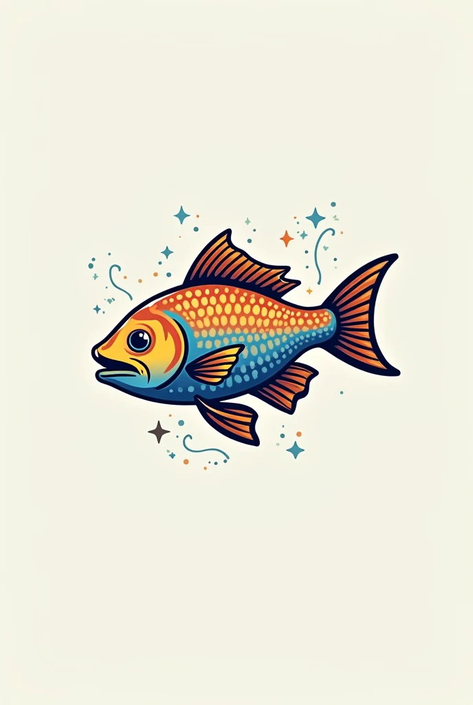 Create a logo for a decoration company with a fish