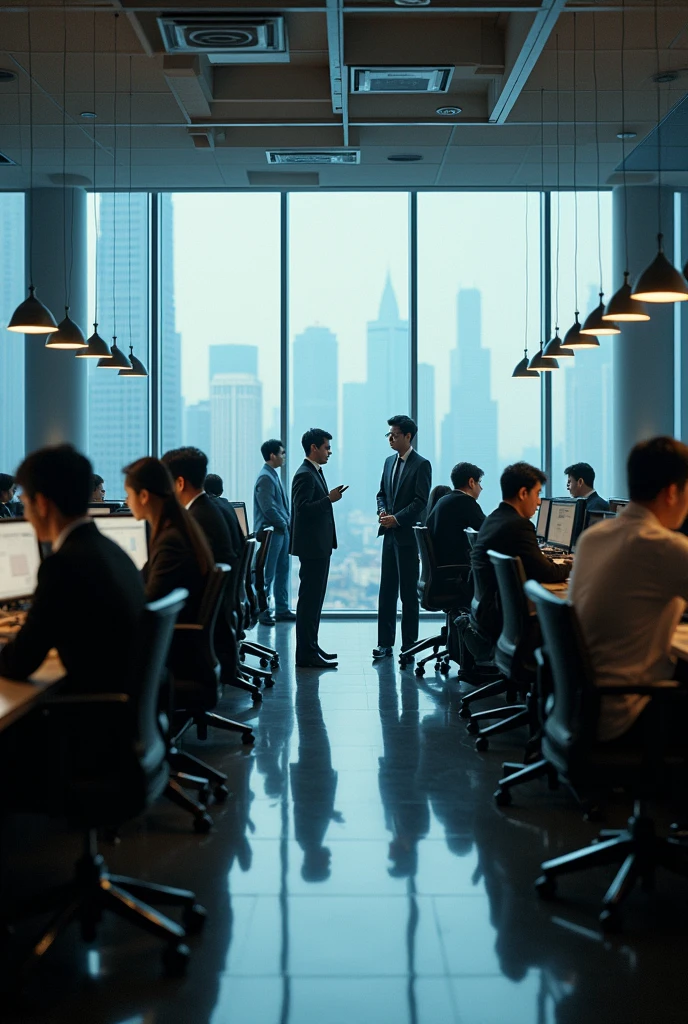 Shanghai，Office Building，office，Law firm，员工Work Scene，Suit tie，High heel，Work Scene，Various angles，Film Style