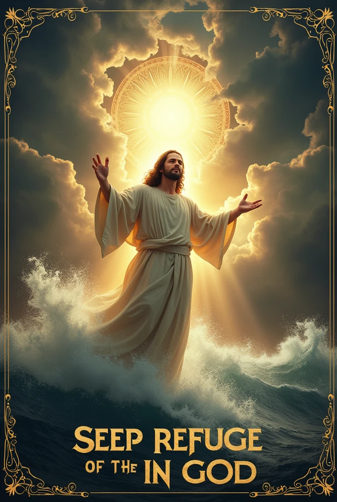 A poster that calls people to take refuge in God
