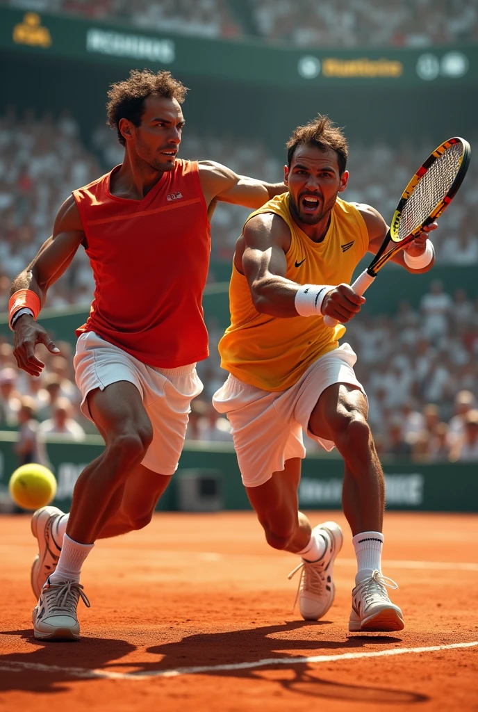 Tennis match between Rafael Nadal and Alcaraz