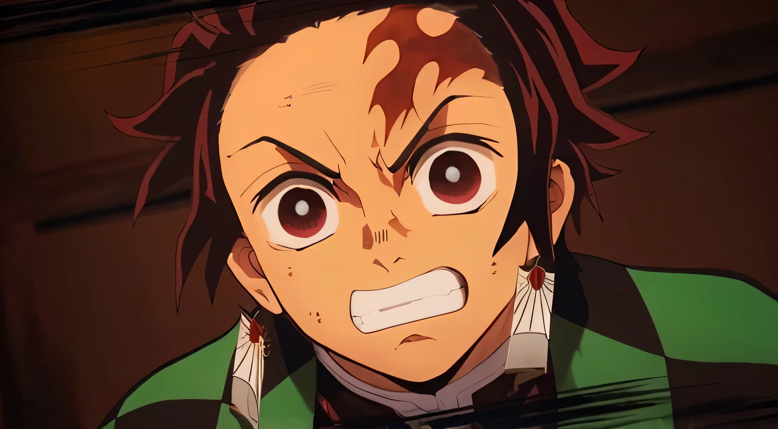 Prompt for a Realistic Image of Tanjiro Kamado:
"Generate a highly realistic image of Tanjiro Kamado from 'Demon Slayer: Kimetsu no Yaiba'. Focus on his notable features such as his determined eyes, distinctive hanafuda earrings, and the scar on his forehead. He should be wearing his black and burgundy checkered haori and the Demon Slayer Corps uniform. The background should be a serene natural setting, with soft, diffused lighting that highlights the textures of his clothing and his facial expression, reflecting his mix of determination and kindness. Strive for intricate detail to bring his character to life in a realistic style."

Prompt for a Battle Scene with Flames:
"Create a dynamic and realistic battle scene featuring Tanjiro Kamado from 'Demon Slayer: Kimetsu no Yaiba' fighting a demon. The scene should capture the intensity of the battle, with Tanjiro performing a fiery attack, flames swirling dramatically around him. Ensure Tanjiro is depicted with his characteristic features: hanafuda earrings, forehead scar, and checkered haori. The demon should appear formidable and detailed. Use vibrant, contrasting colors to highlight the flames and capture the motion and energy of the combat. The background should enhance the drama of the scene, possibly a dark forest or night setting, to amplify the glowing effect of the flames."

Feel free to adjust these prompts to better suit your vision or the capabilities of the AI tool you are using.

