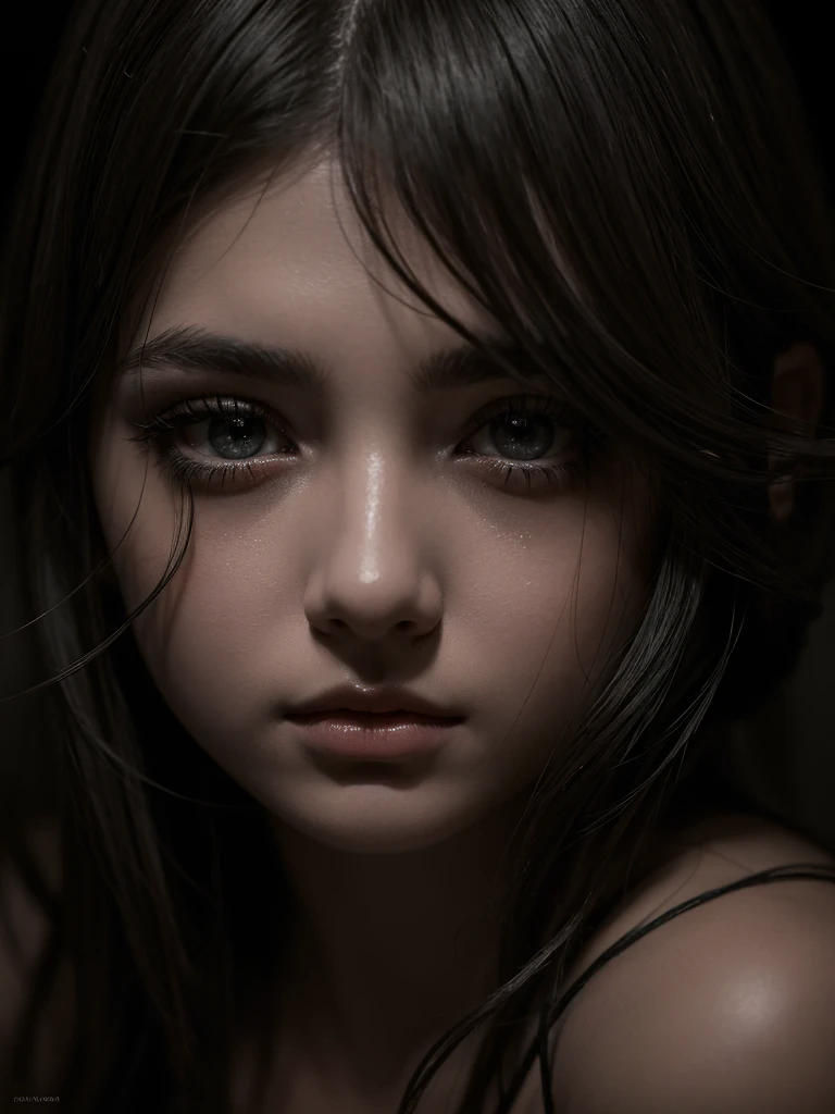 1 girl,corpo feminino, Beautiful,cabelo preto cacheado ,capuz preto, Realistic, Realistic photo,Rosto detalhado,Fundo quarto,olhos castanhos