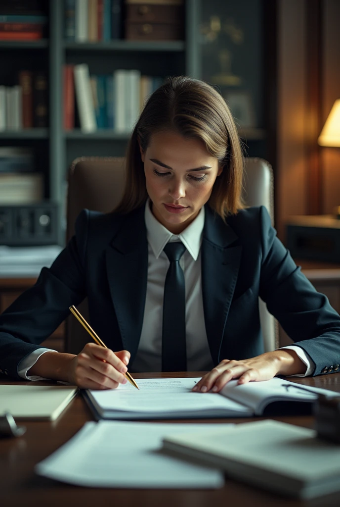 Office Building,female lawyer,Office,Office桌,Towards work,A lot of files,,Law firm,Suit tie,Work Scene,Various angles,Film Style